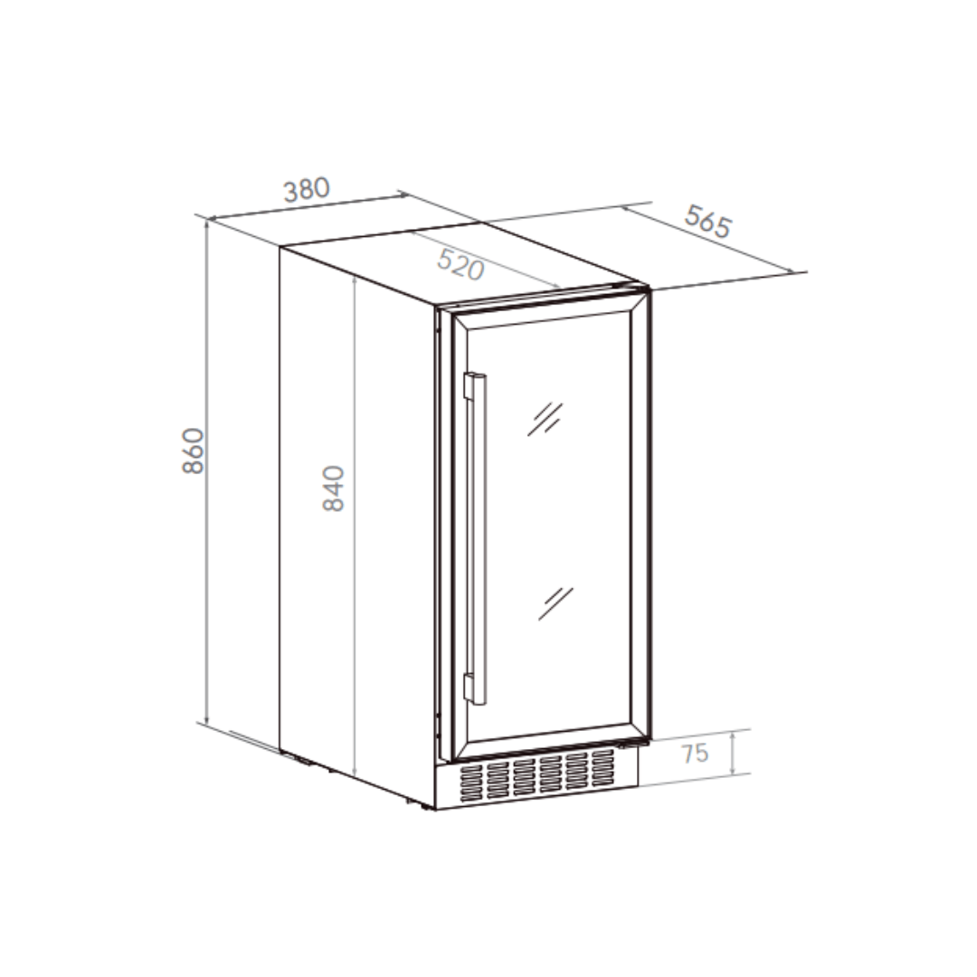 Adega Inox Dual Zone Built-In Connect Elettromec CV-2BI-30-XV-2VPA 25 Garrafas 220V — imagem 9