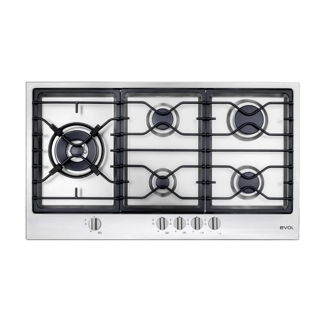 Cooktop à Gás Evol Riva 5 Queimadores Inox 90cm Bivolt