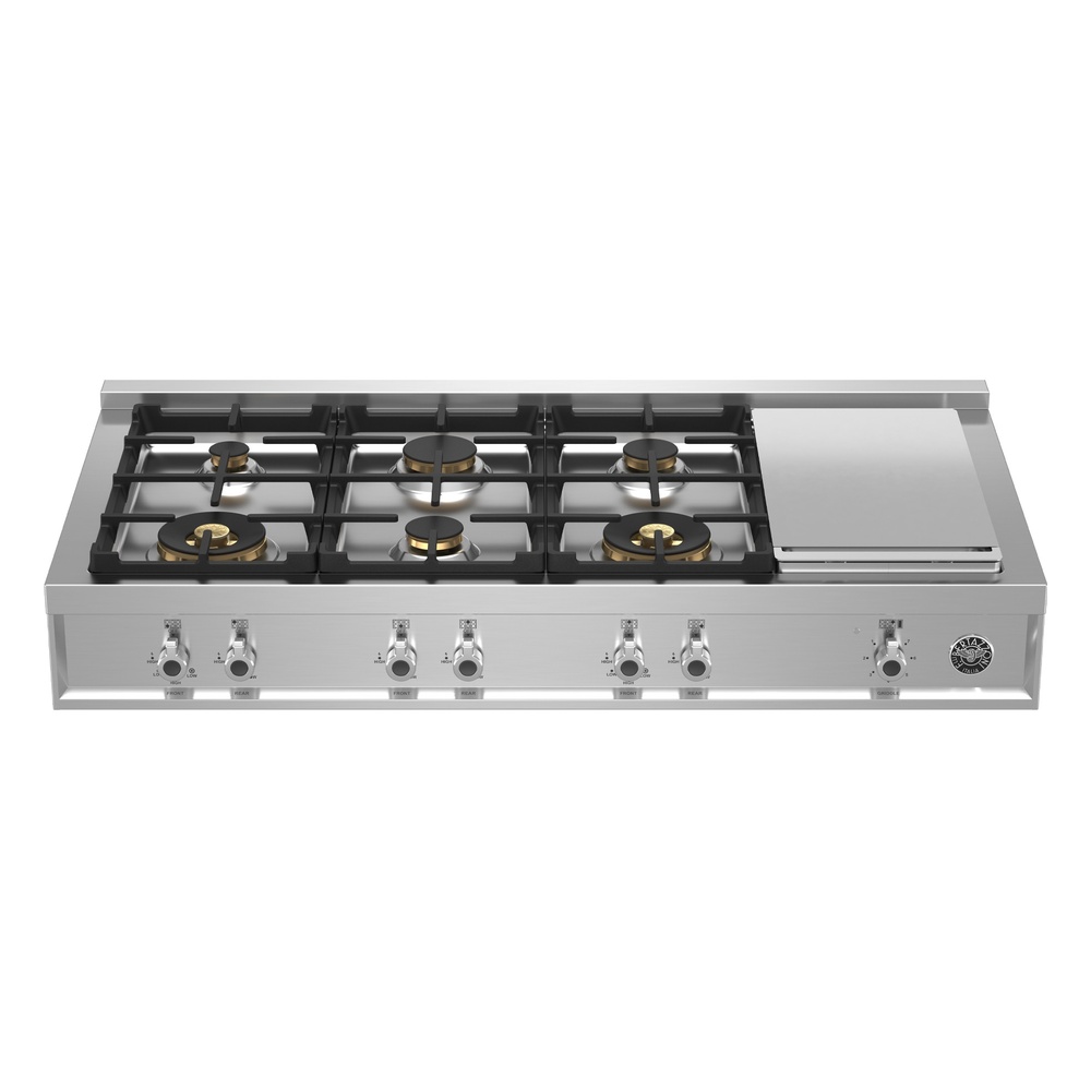 Rangetop a Gás Bertazzoni Professional PROF486GRTBXT 122 cm Inox 127V — imagem principal 1000x1000 sem corte