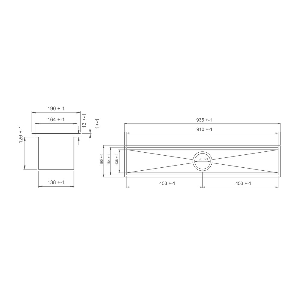 Canal Organizador DeBacco Grey 20.03.10703 910 x 164 mm com Acessórios — imagem oficial 5