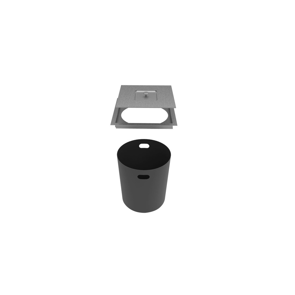 Lixeira DeBacco Quadrada de Embutir 5L 20.03.20525 Tampa Inox — imagem oficial 2