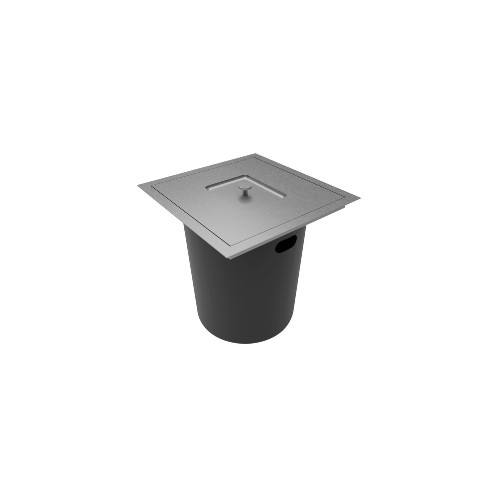 Lixeira DeBacco Quadrada de Embutir 5L 20.03.20525 Tampa Inox — imagem oficial 4