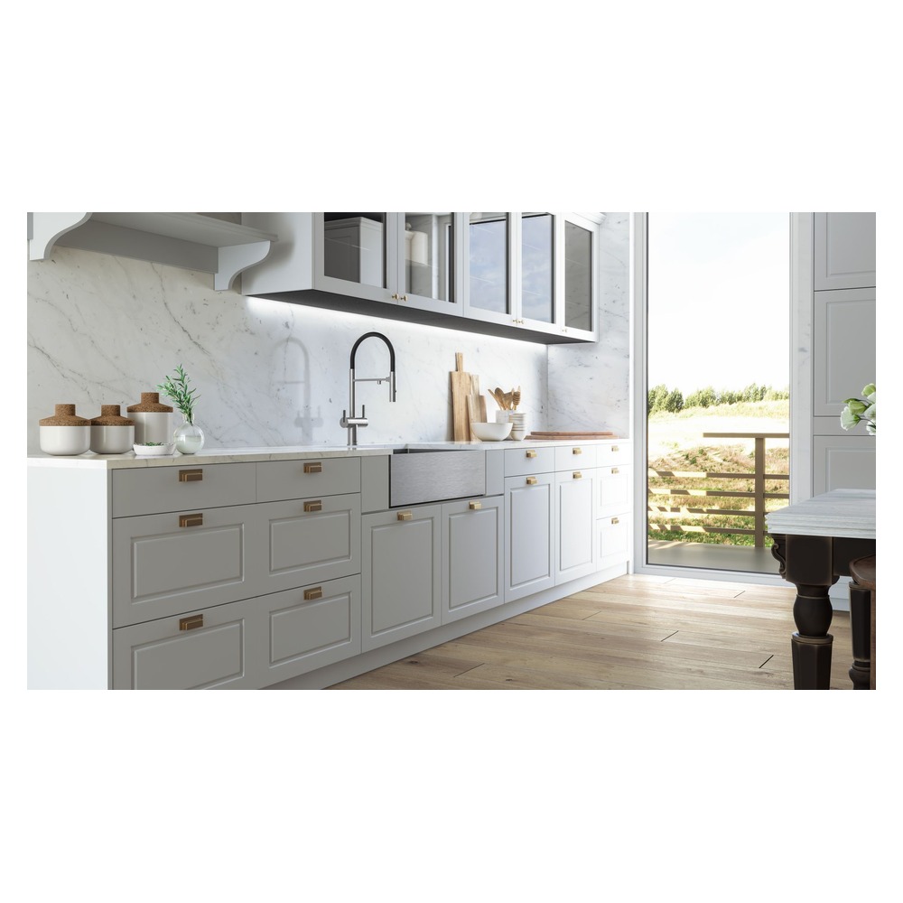 Cuba DeBacco Quadratino Farm Sink Steel 700 20.03.80445 Escovado 750 x 445 mm — imagem oficial 1