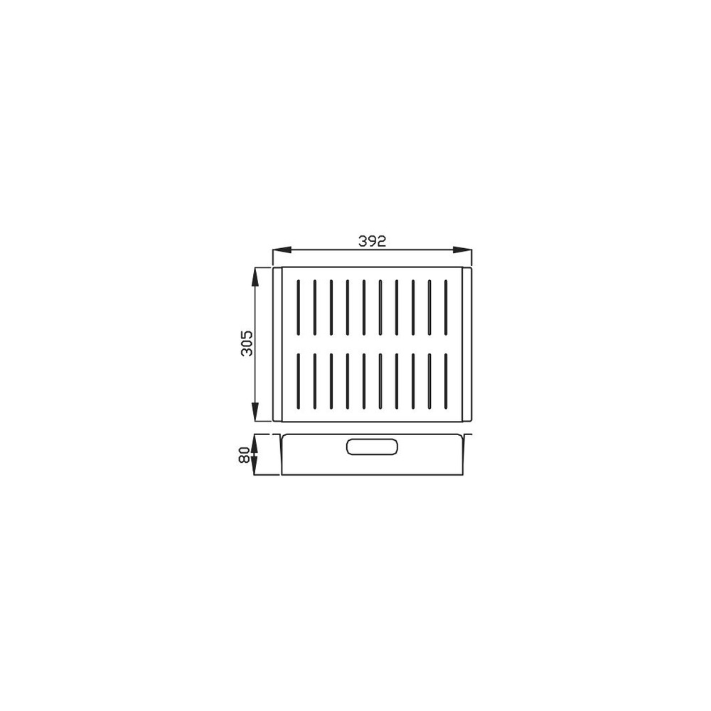 Bandeja Perfurada DeBacco 20.04.00233 Inox 392 x 305 x 80 mm — imagem oficial 3