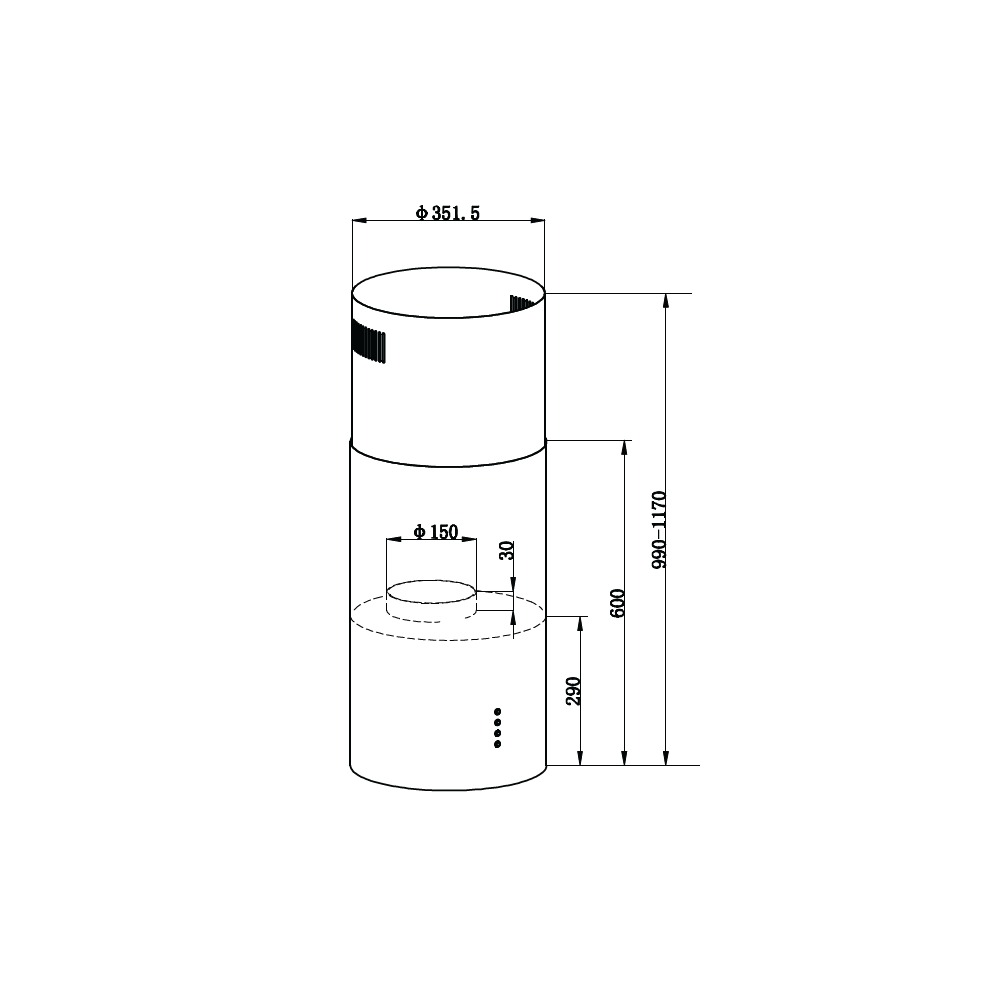 Coifa DeBacco Zurique Tubular de Ilha 20.07.32350 220V — imagem oficial 4