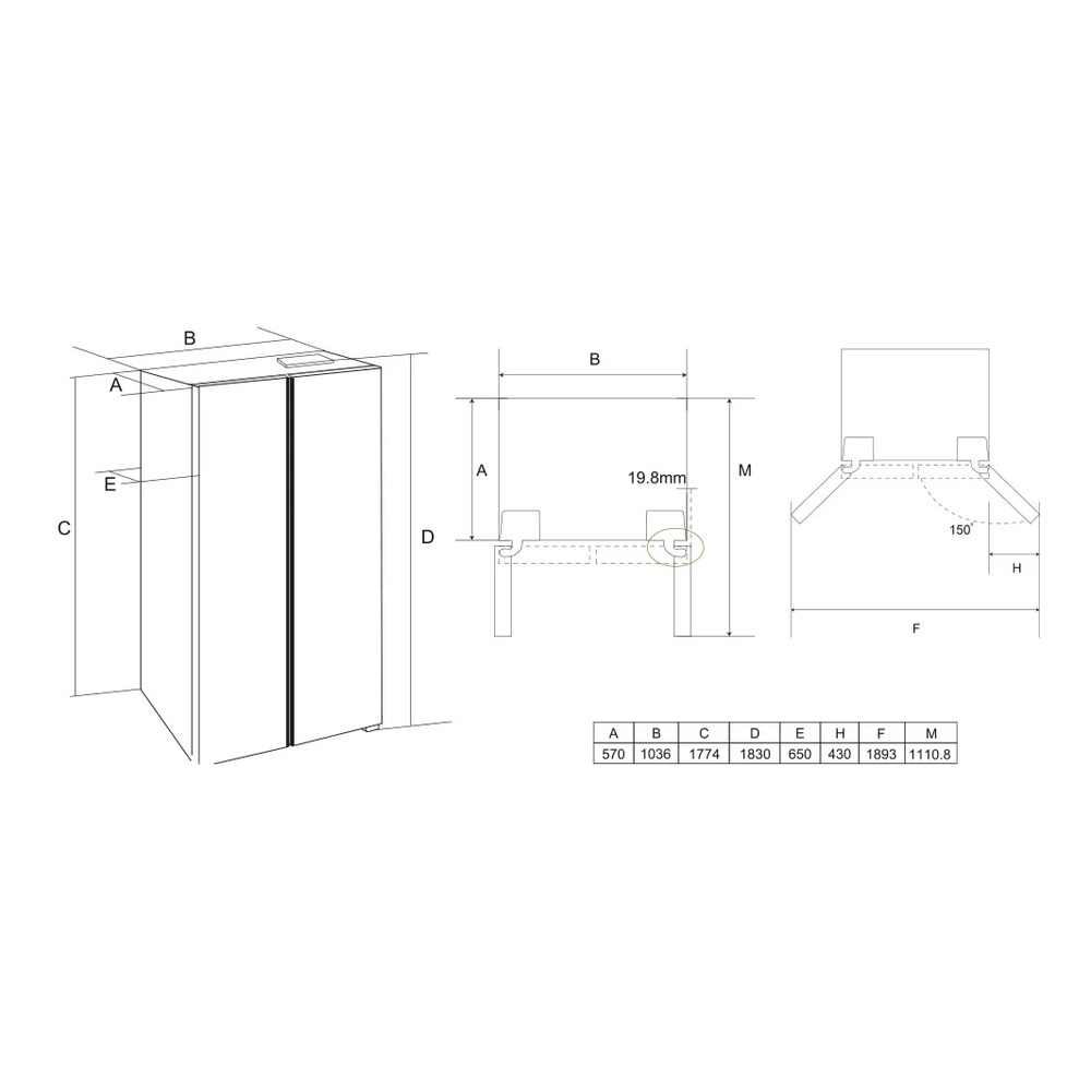 Refrigerador DeBacco Side By Side 20.07.78200 607 Litros Inox 220V — imagem oficial 5