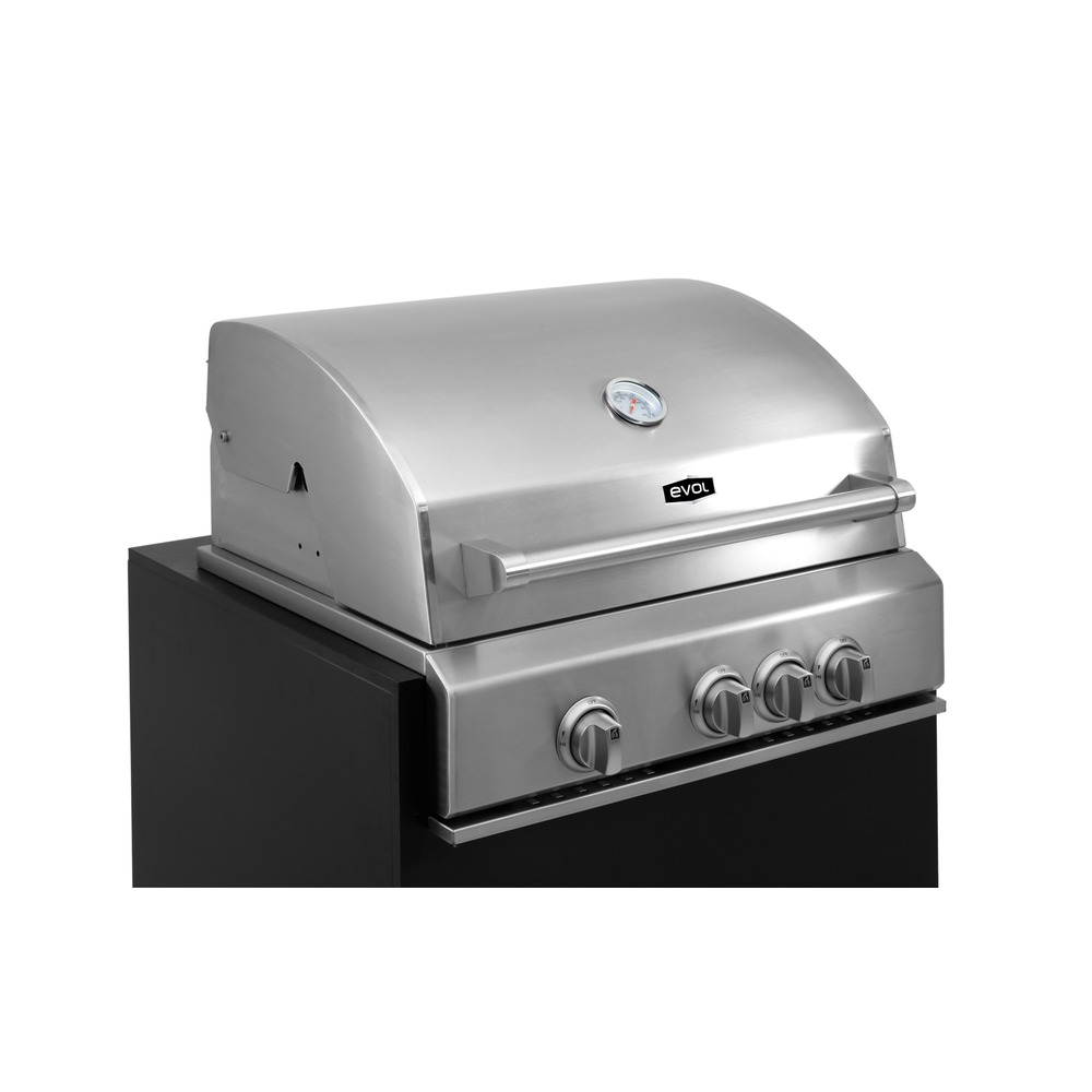 Churrasqueira a Gás de Embutir Evol Verona CBK300 3 Queimadores 64 cm Inox 220V — imagem oficial Evol 2