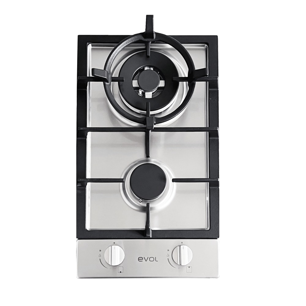 Cooktop a Gás Evol Siena ECTGD2QM3A Dominó 2 Queimadores 30 cm Inox Bivolt — imagem oficial Evol 1