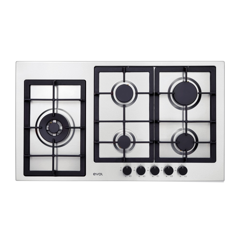 Cooktop a Gás Evol ECTGD5QM3A 5 Queimadores Inox 87 cm Bivolt — imagem oficial Evol 1
