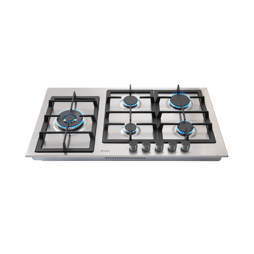 Cooktop a Gás Evol ECTGD5QM3A 5 Queimadores Inox 87 cm Bivolt — imagem oficial Evol 2