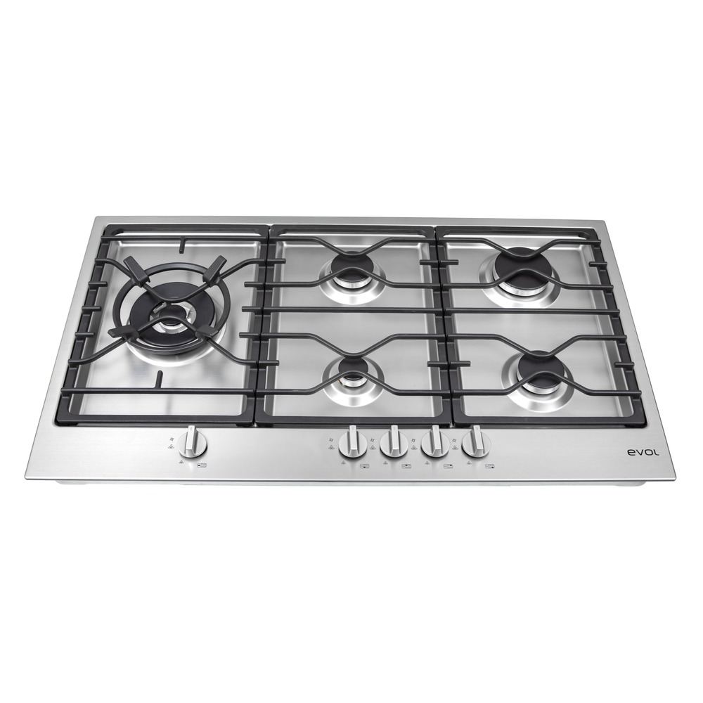Cooktop a Gás Evol Riva ECTGD5QM3B 5 Queimadores Inox 90 cm Bivolt — imagem oficial Evol 2