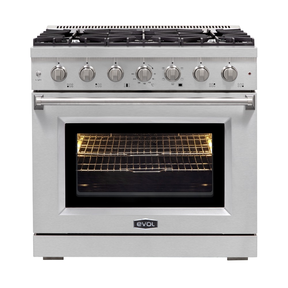 Fogão Profissional a Gás Evol Potenza EFGDF5QM2A 5 Bocas Forno Elétrico 160 Litros Inox 90 cm 220V — imagem oficial Evol 2