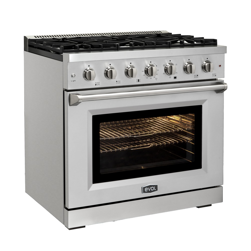 Fogão Profissional a Gás Evol Potenza EFGDF5QM2A 5 Bocas Forno Elétrico 160 Litros Inox 90 cm 220V — imagem oficial Evol 4
