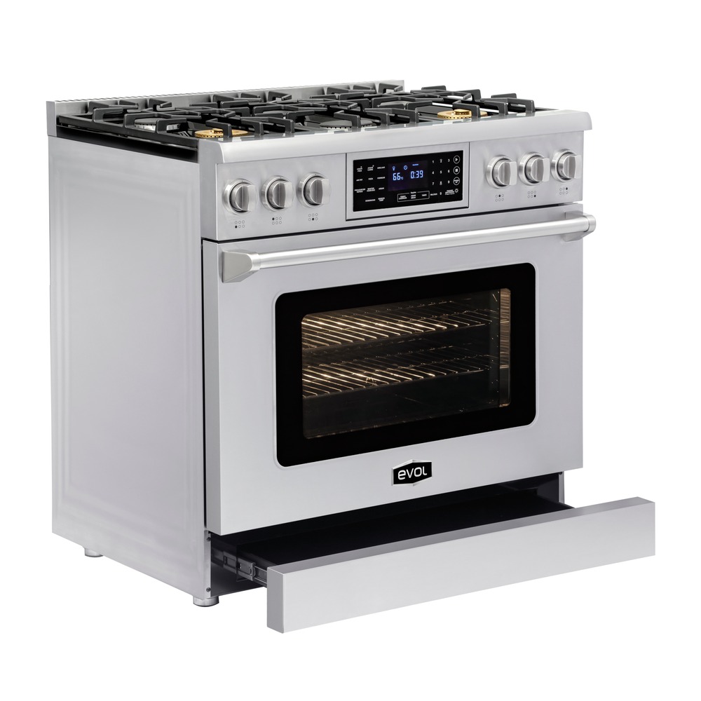 Fogão Profissional a Gás Evol EFGGF6QM2A 6 Queimadores 90 cm Inox 220V — imagem oficial Evol 5