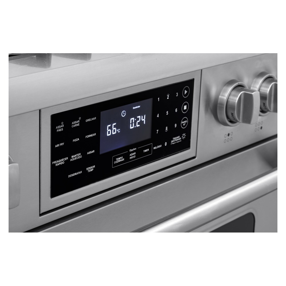 Fogão Profissional a Gás Evol EFGGF6QM2A 6 Queimadores 90 cm Inox 220V — imagem oficial Evol 7