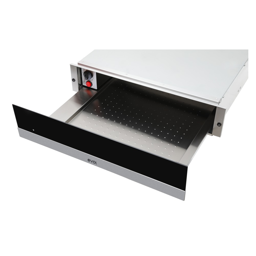 Gaveta Aquecida Evol EGAEB0062B 24 Litros Inox e Vidro Preto 60 cm 220V — imagem oficial Evol 3