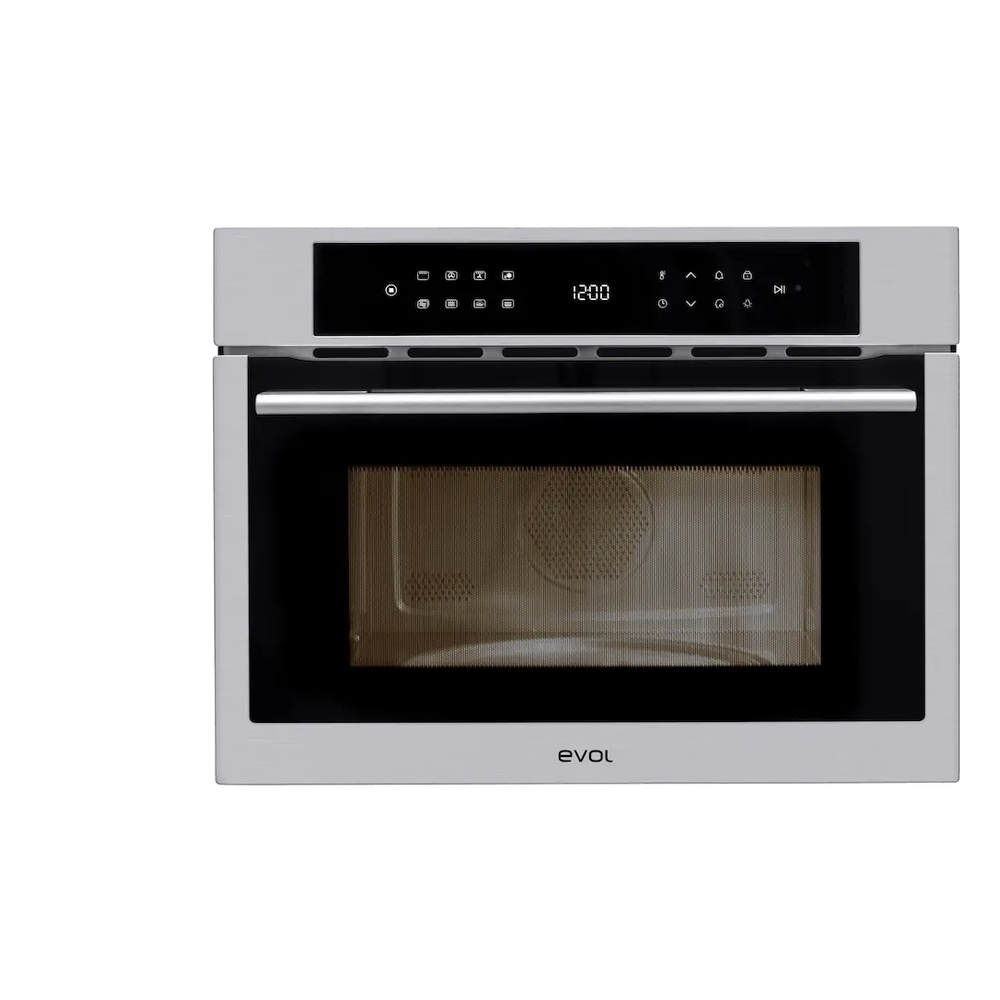 Micro-ondas Combinado de Embutir Evol IX13 EMCEB0352A 35 Litros Inox e Vidro Preto 60 cm 220V — imagem principal 1000x1000 sem corte