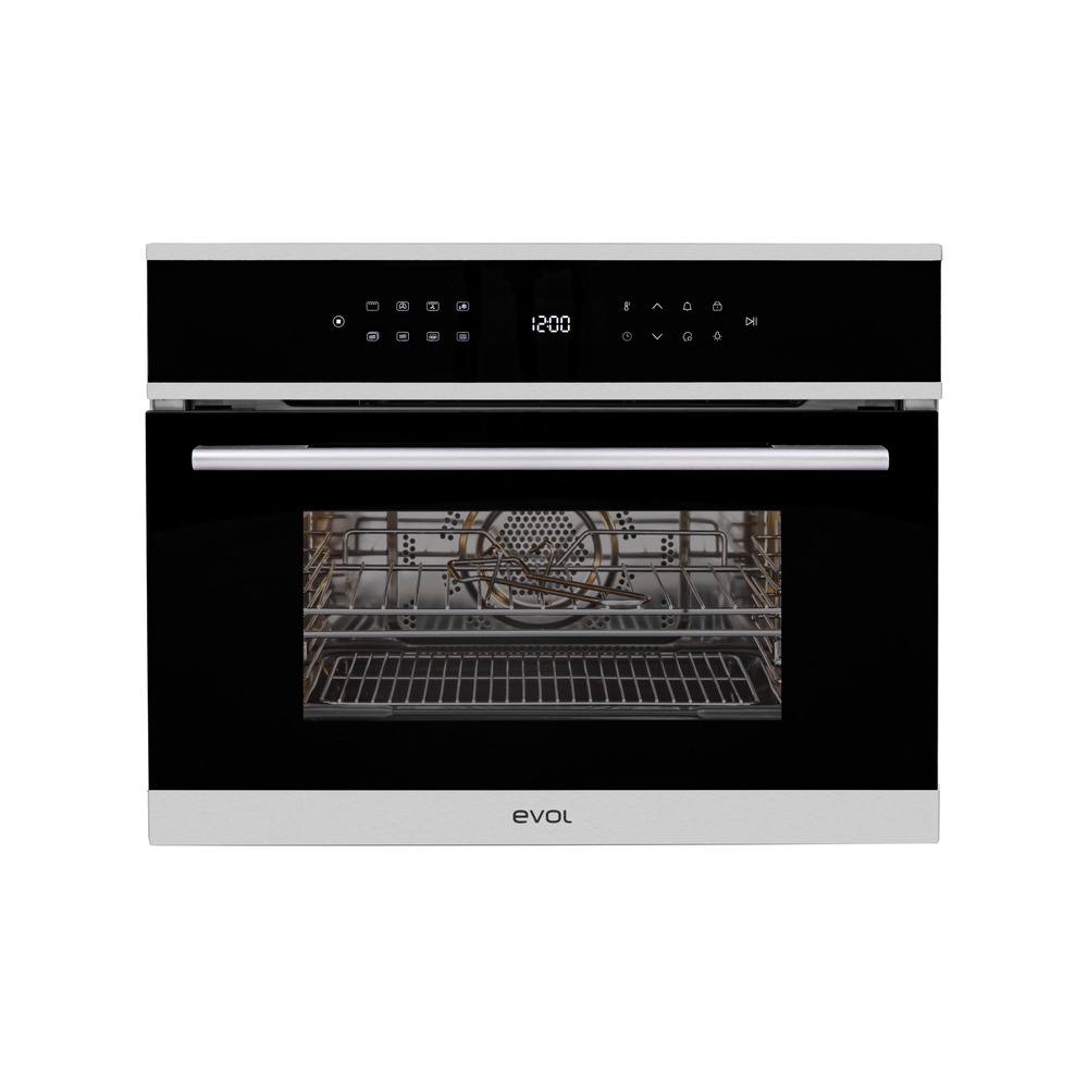 Micro-ondas Combinado de Embutir Evol IX17 EMCEB0352B 35 Litros Inox e Vidro Preto 60 cm 220V — imagem oficial Evol 2