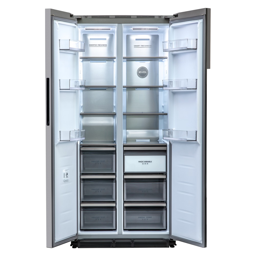 Refrigerador Evol Side by Side ERDEF4362A 436 Litros Inox 84 cm 220V — imagem oficial Evol 3
