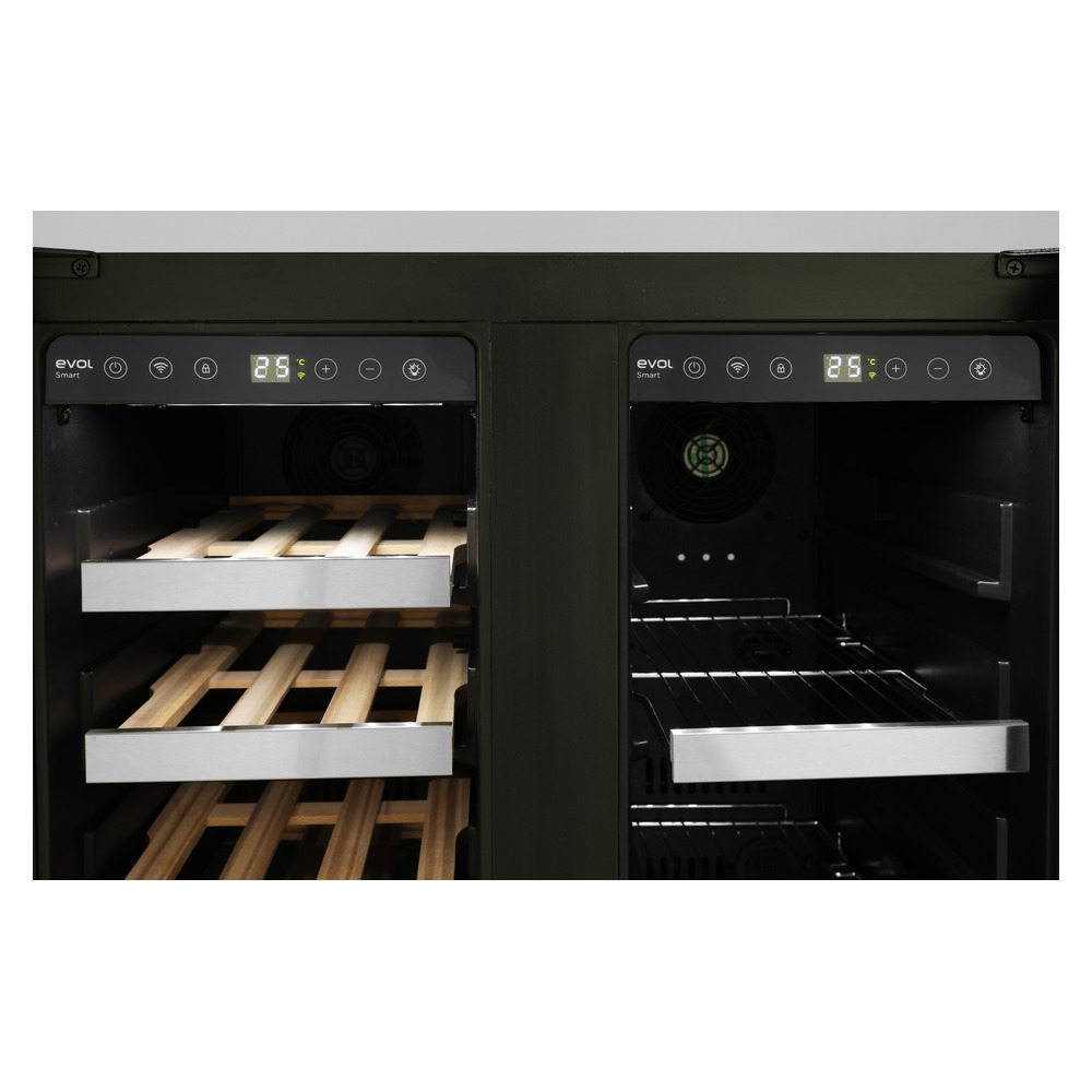 Adega Dual Wine e Beer Center Evol JC-115DR220 115 Litros Inox 220V — imagem oficial Evol 5