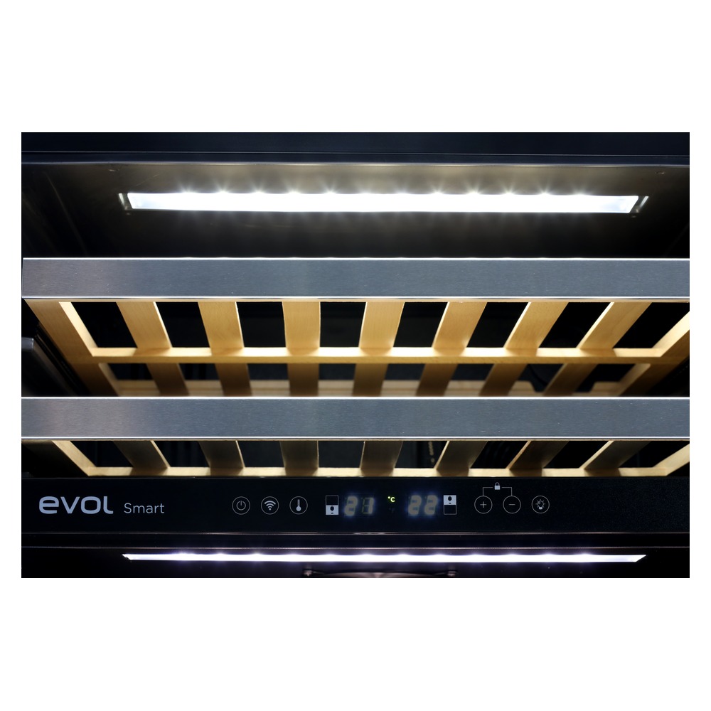 Adega Wine Center Smart Evol JC-145B127L Dual Zone 46 Garrafas Porta Esquerda Inox 127V — detalhe oficial Evol 3