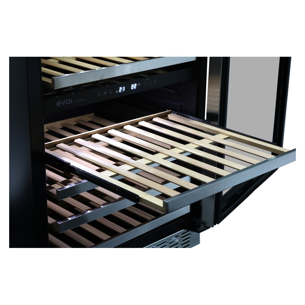 Adega Wine Center Smart Evol JC-145B127R Dual Zone 46 Garrafas Porta Direita Inox 127V — detalhe oficial Evol 1