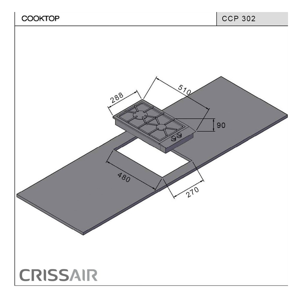 Cooktop a Gás Crissair Semi-Filo Duo CCP302 2 Bocas Inox 30 cm Bivolt - imagem 4