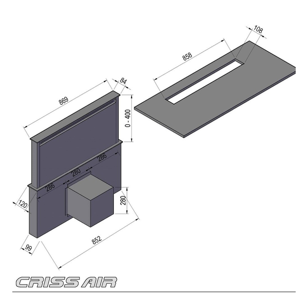 Coifa de Bancada Crissair Downdraft WD41G3 90 cm 220V - imagem 6