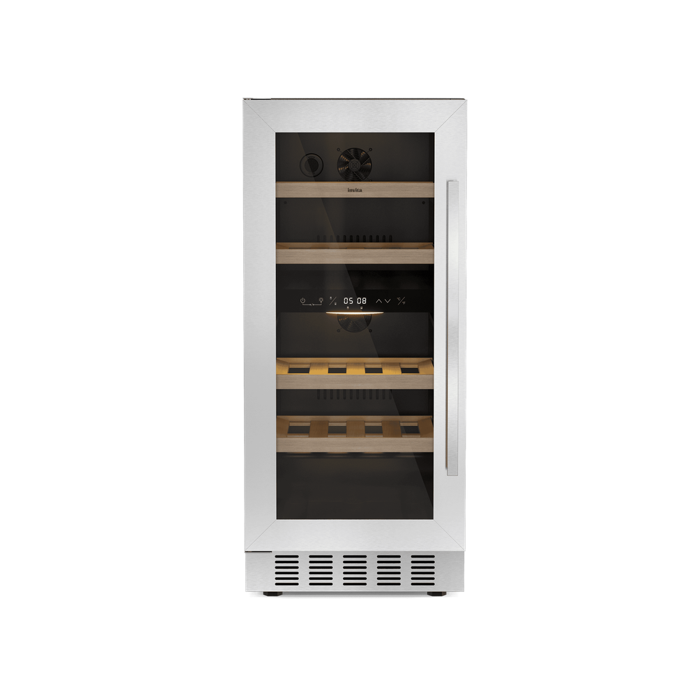 Adega Invita I-CV-2BI-31-XV-2ATA Dual Zone Built-In 26 Garrafas Inox 45 cm 220V