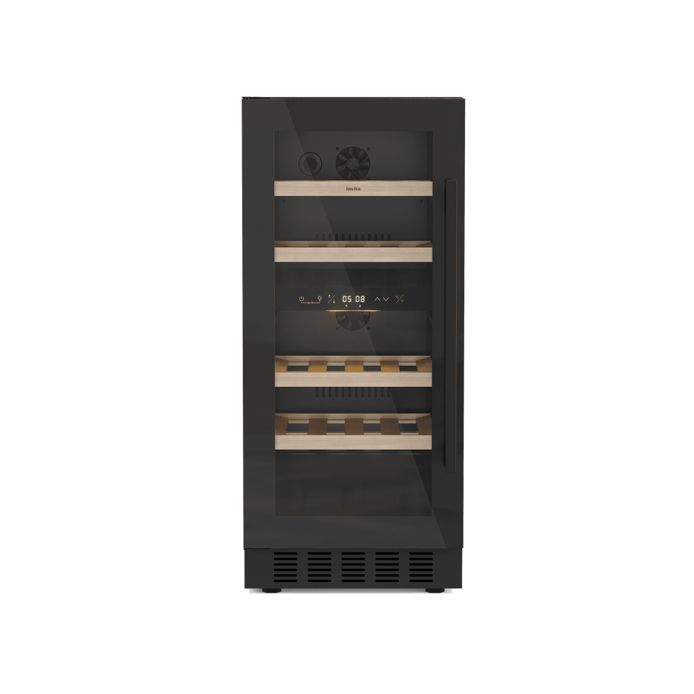 Adega Invita i-CV-2BI-31-VP-2ATA Dual Zone Built-In 26 Garrafas Vidro Preto 45 cm 220V