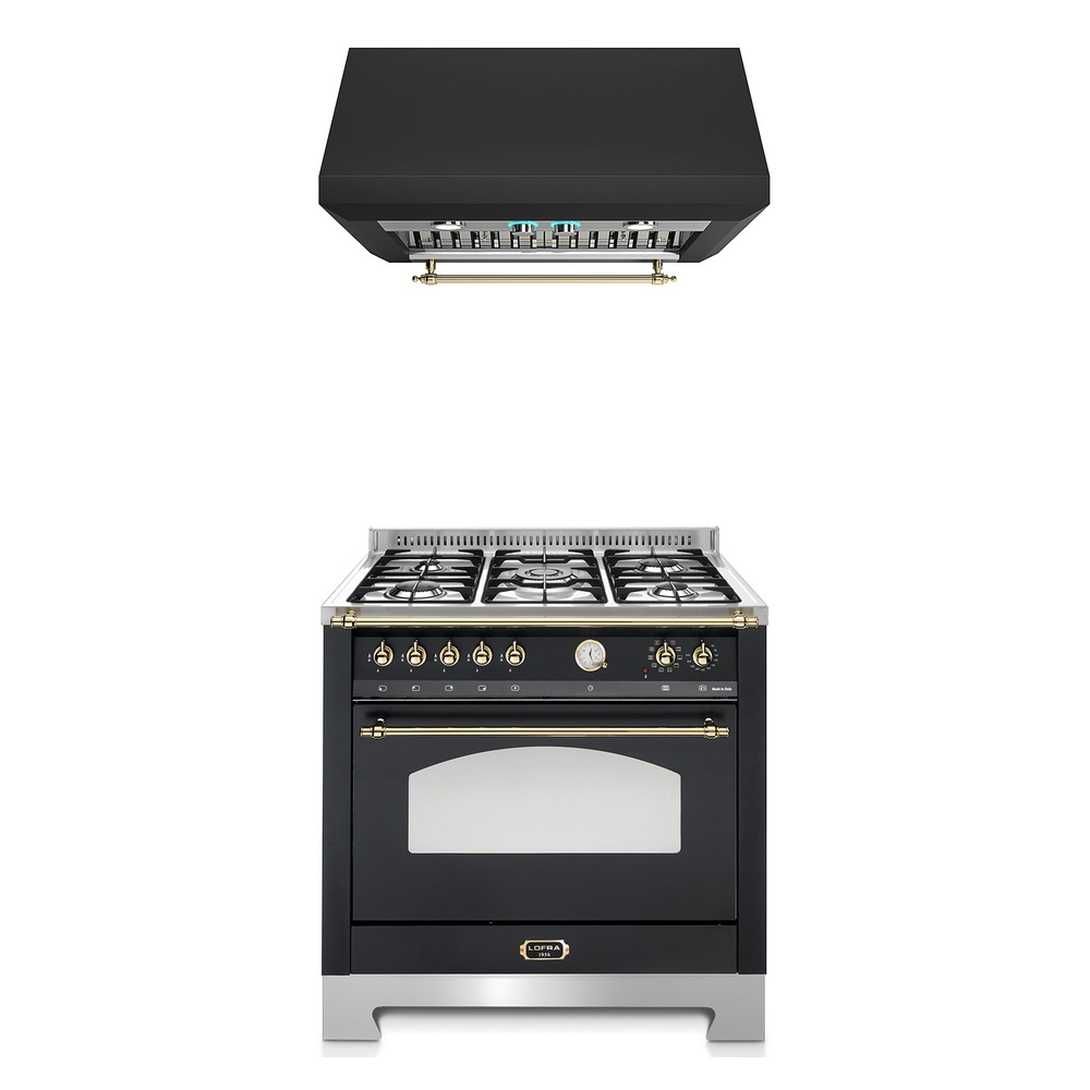 Coifa de Parede Elica New Calabria NEWCAL91NMV2 Vintage 91 cm Preto Fosco 127V - imagem 2