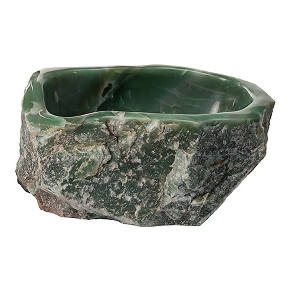 Cuba de Cristal para Lavatório Rubinettos Handmade Quartzo CUBJOI002 Verde Tamanho M