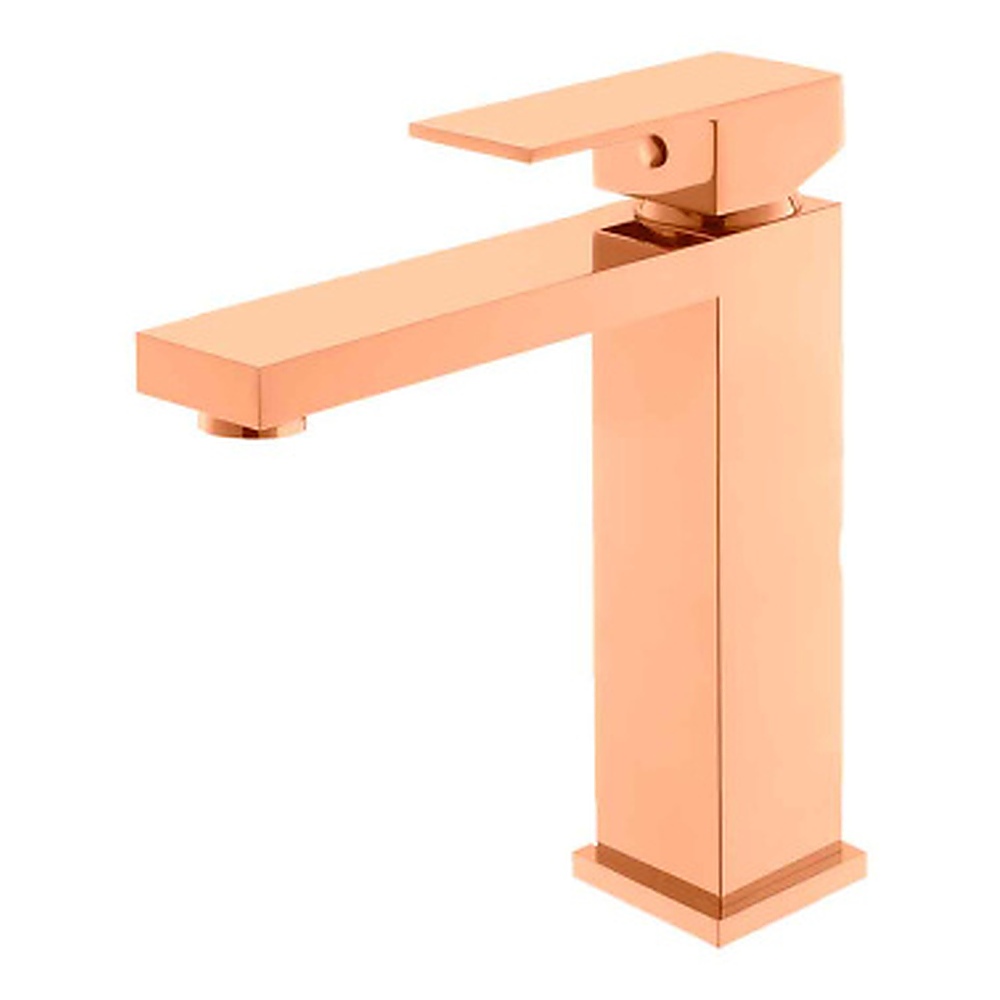 Misturador Monocomando para Lavatório Rubinettos Square RB1807N Rose Gold Bica Baixa
