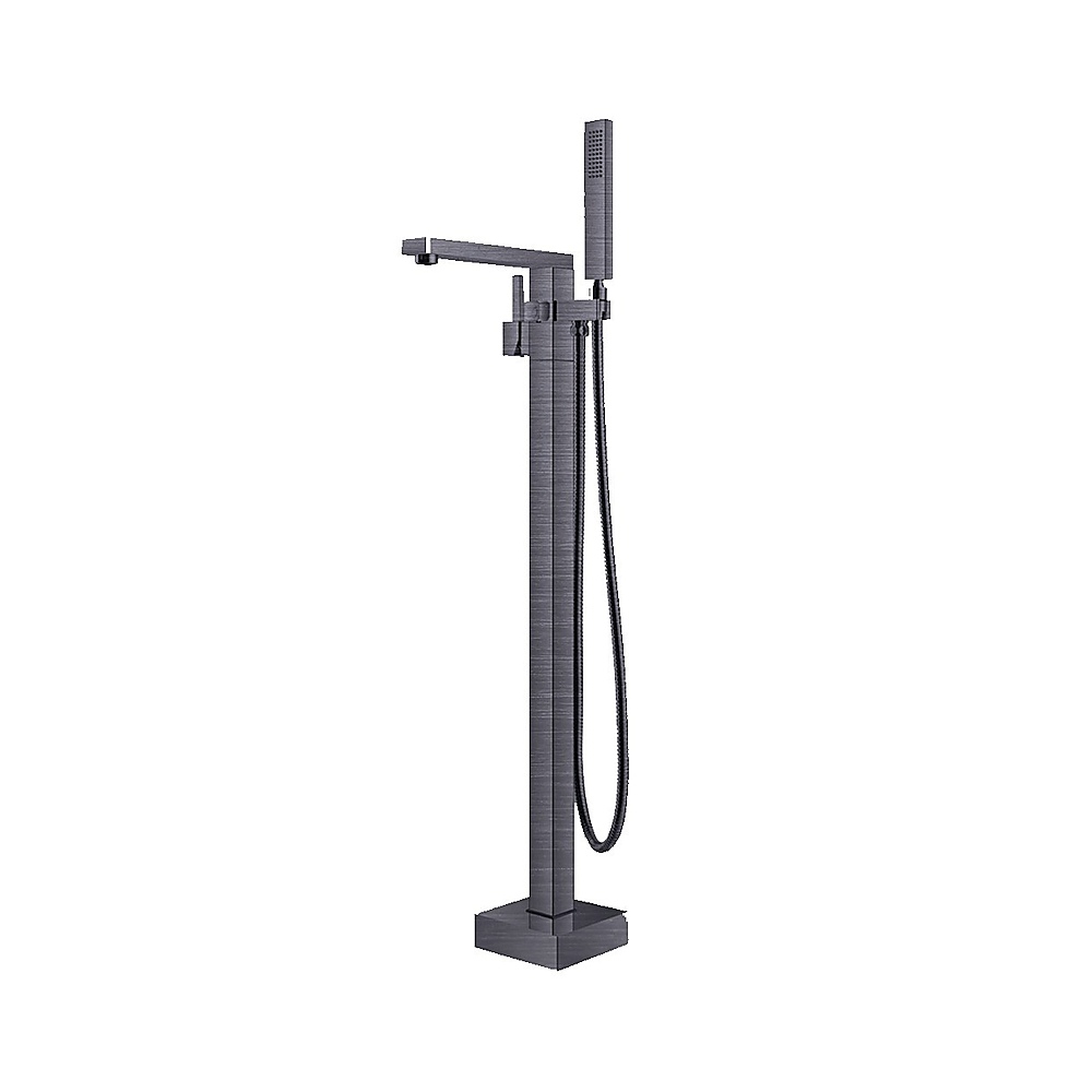 Misturador Monocomando de Coluna para Banheira Rubinettos Square RB2027 Titânio Escovado