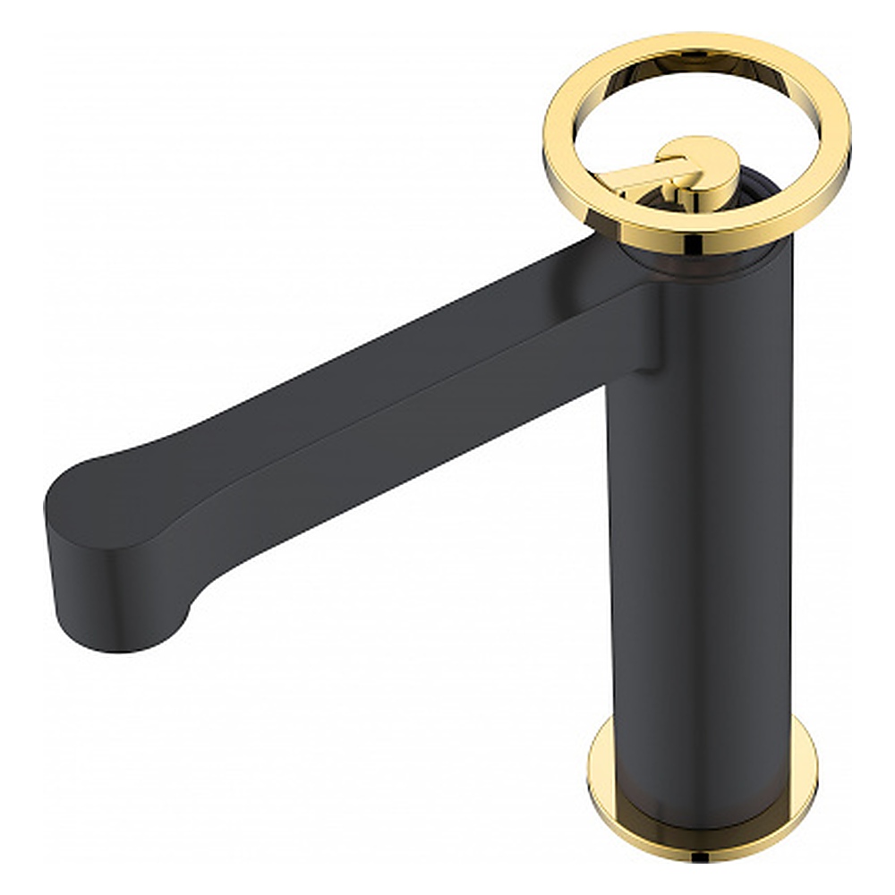 Misturador Monocomando para Lavatório Rubinettos Serena RB6219 Black Matte e Dourado Bica Baixa