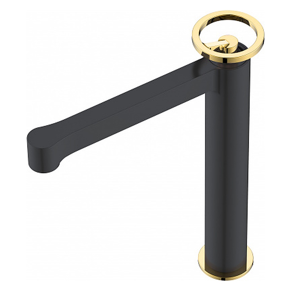 Misturador Monocomando para Lavatório Rubinettos Serena RB6220 Black Matte e Dourado Bica Alta