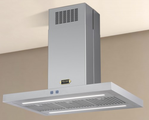Coifa de Ilha Tecno Toblino Vintage TCI91V2 91 cm Inox 127V — produto aplicado com iluminação