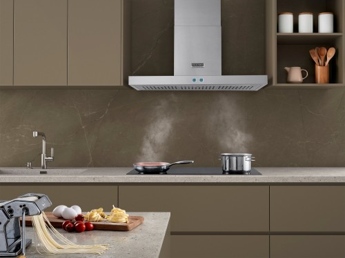Coifa de Ilha Tecno Toblino Vintage TCI91V2 91 cm Inox 127V — detalhe baixo ruído
