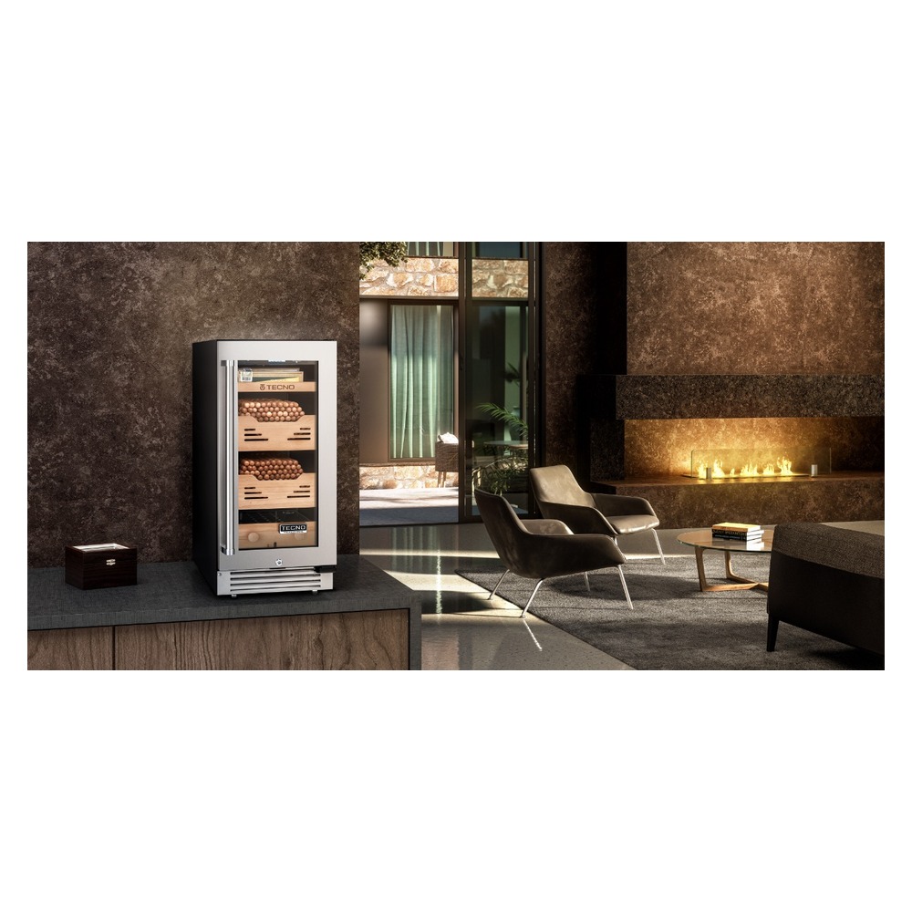 Umidor de Charutos Tecno Professional TR08HC 80 Litros 38 cm Inox 220V Abertura Direita