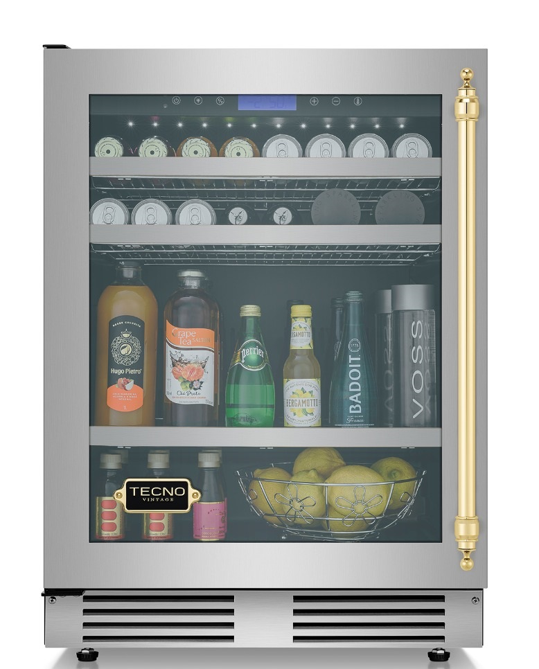 Frigobar Tecno Vintage TR14BVDBV2 136 Litros Inox 60 cm 220V Abertura Esquerda