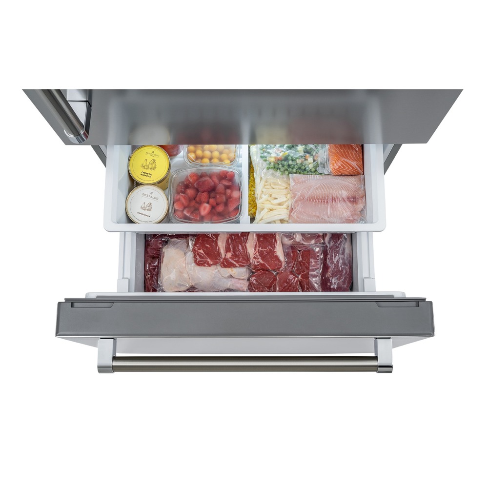 Refrigerador Tecno Professional TR44BXDB Bottom Freezer 445 Litros 76 cm Inox 220V Abertura Esquerda