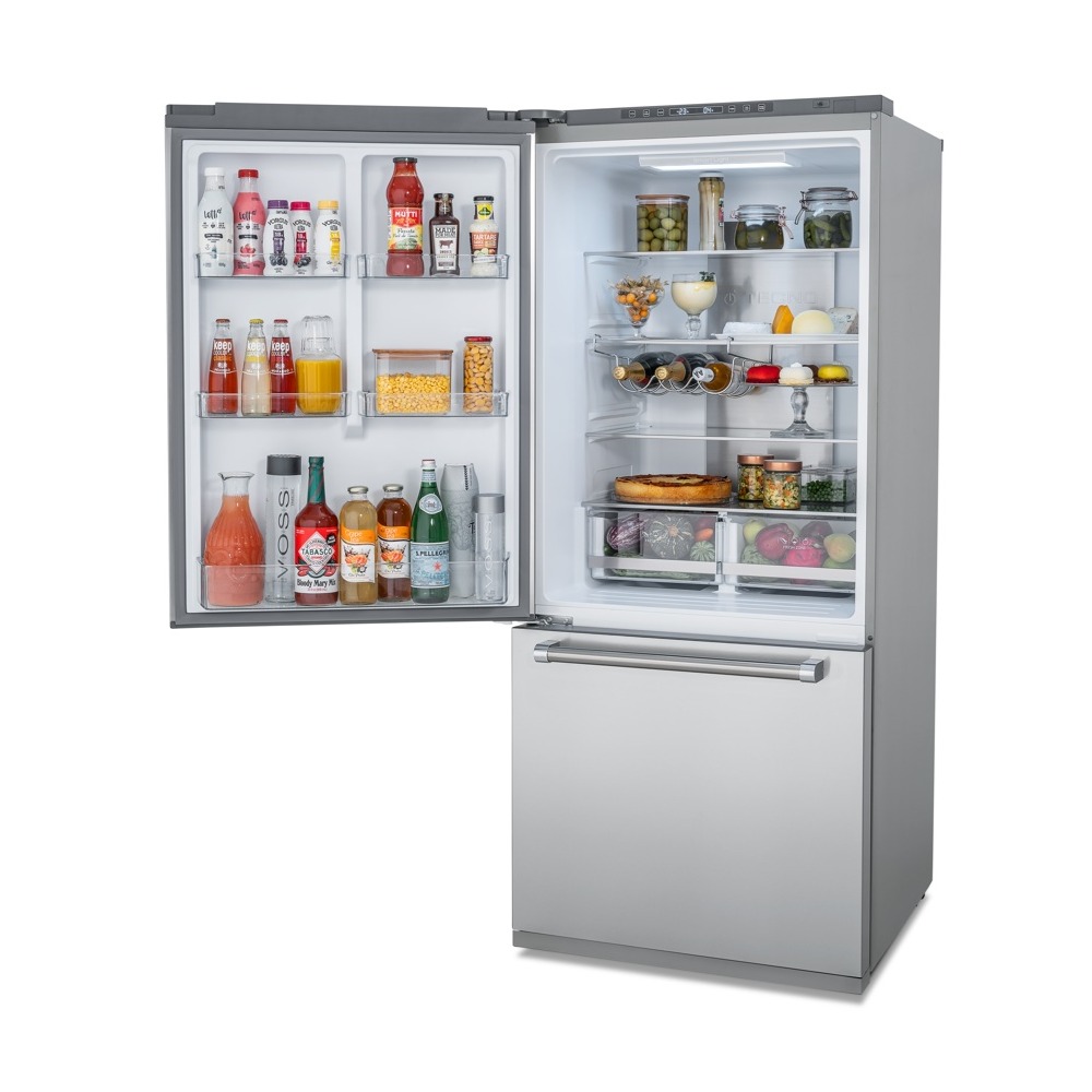 Refrigerador Tecno Professional TR44BXDB Bottom Freezer 445 Litros 76 cm Inox 220V Abertura Esquerda