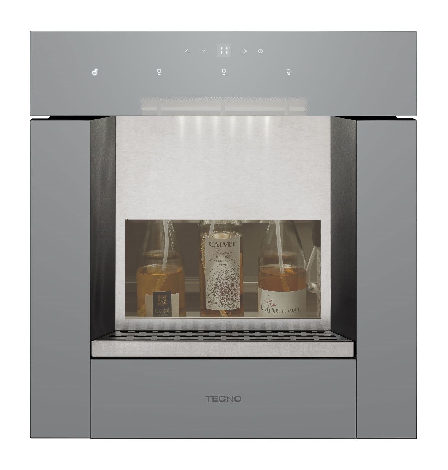 Wine Dispenser Tecno Original TWD60EXDA de Embutir 3 Garrafas 60 cm Espelhado 220V