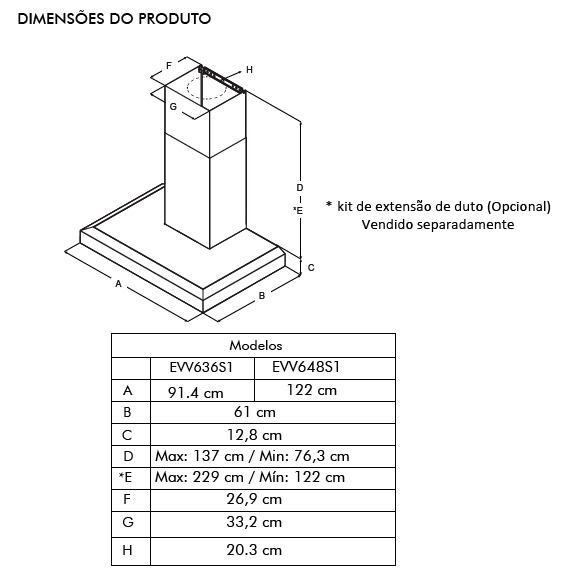 Coifa de Parede Bertazzoni BERVAVANO91 Vavano 91 cm Inox 127V - imagem 3