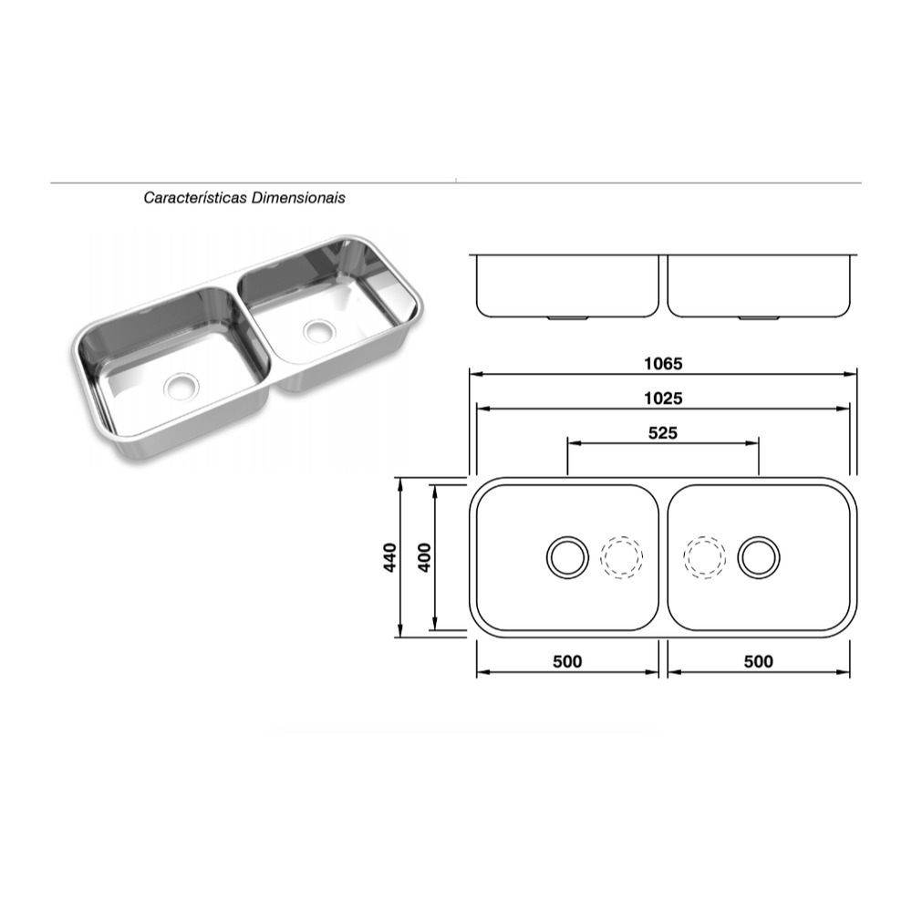 Cuba Dupla Mekal CD-50 90010204004 Inox Alto Brilho Válvula 4½” — galeria 3