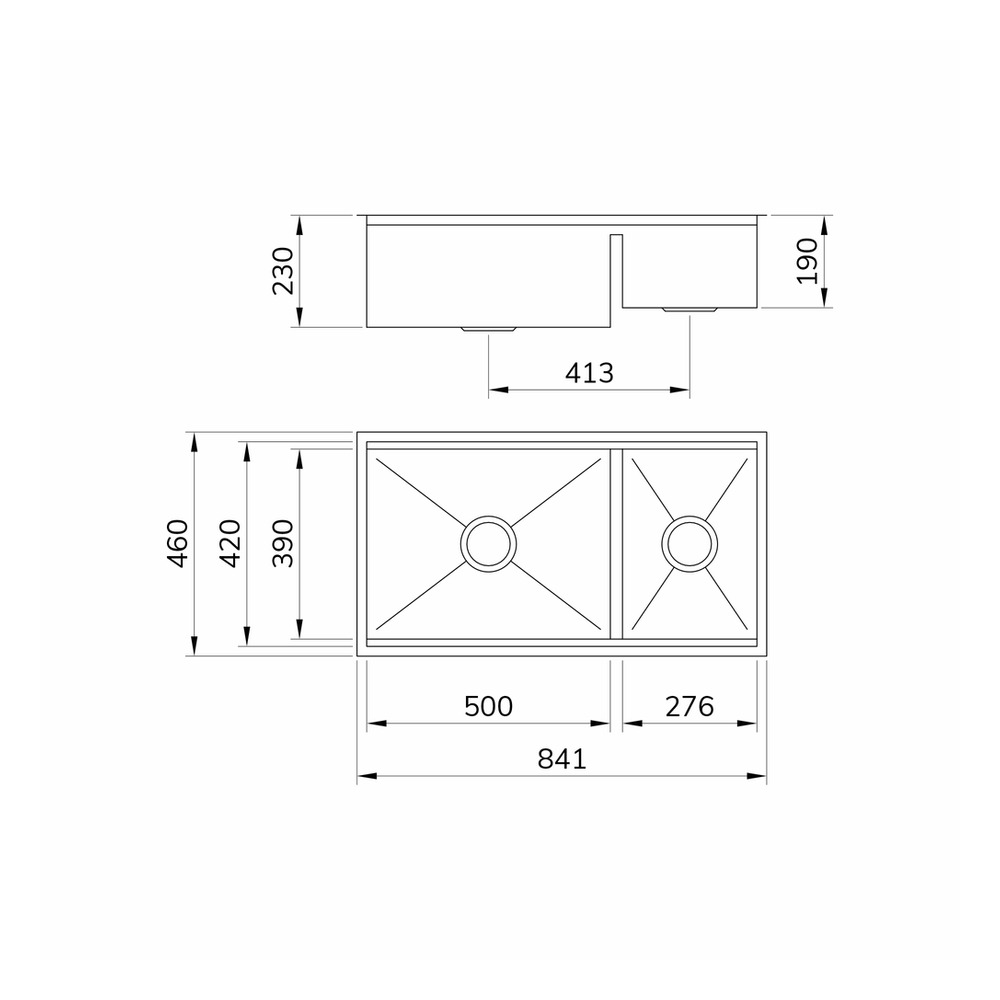Cuba Mekal Gourmet Match RG-50/27 90019557016 Inox Escovado — desenho técnico com medidas